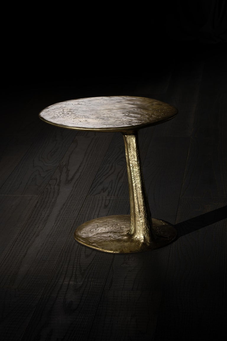 Silver Cast Brass Lava Large Side Table by Atelier VF 2