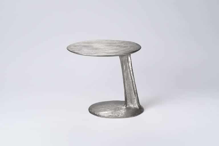 Silver Cast Brass Lava Large Side Table by Atelier VF 4