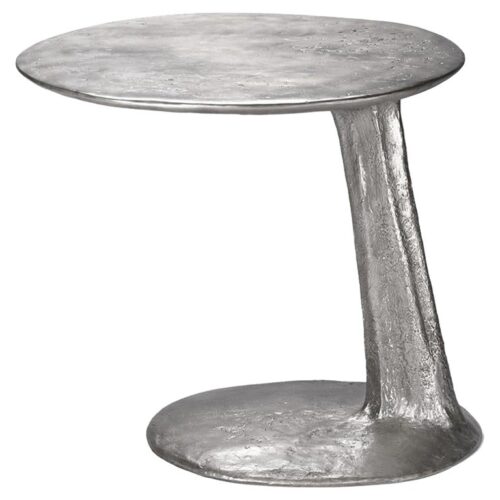 Silver Cast Brass Lava Large Side Table by Atelier VF 5