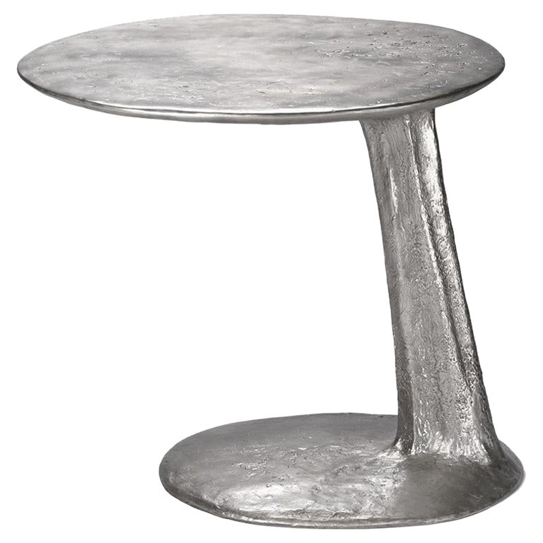 Silver Cast Brass Lava Large Side Table by Atelier VF 5