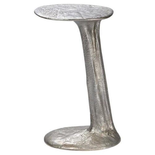 Silver Cast Brass Lava Small Side Table by Atelier VF 1