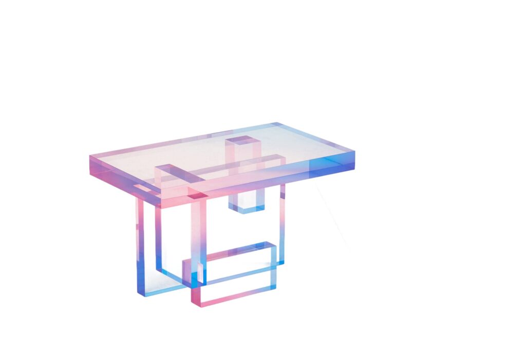 Tourmaline Gradient Sunset Crystal Contemporary Table 04 by Saerom Yoon 1