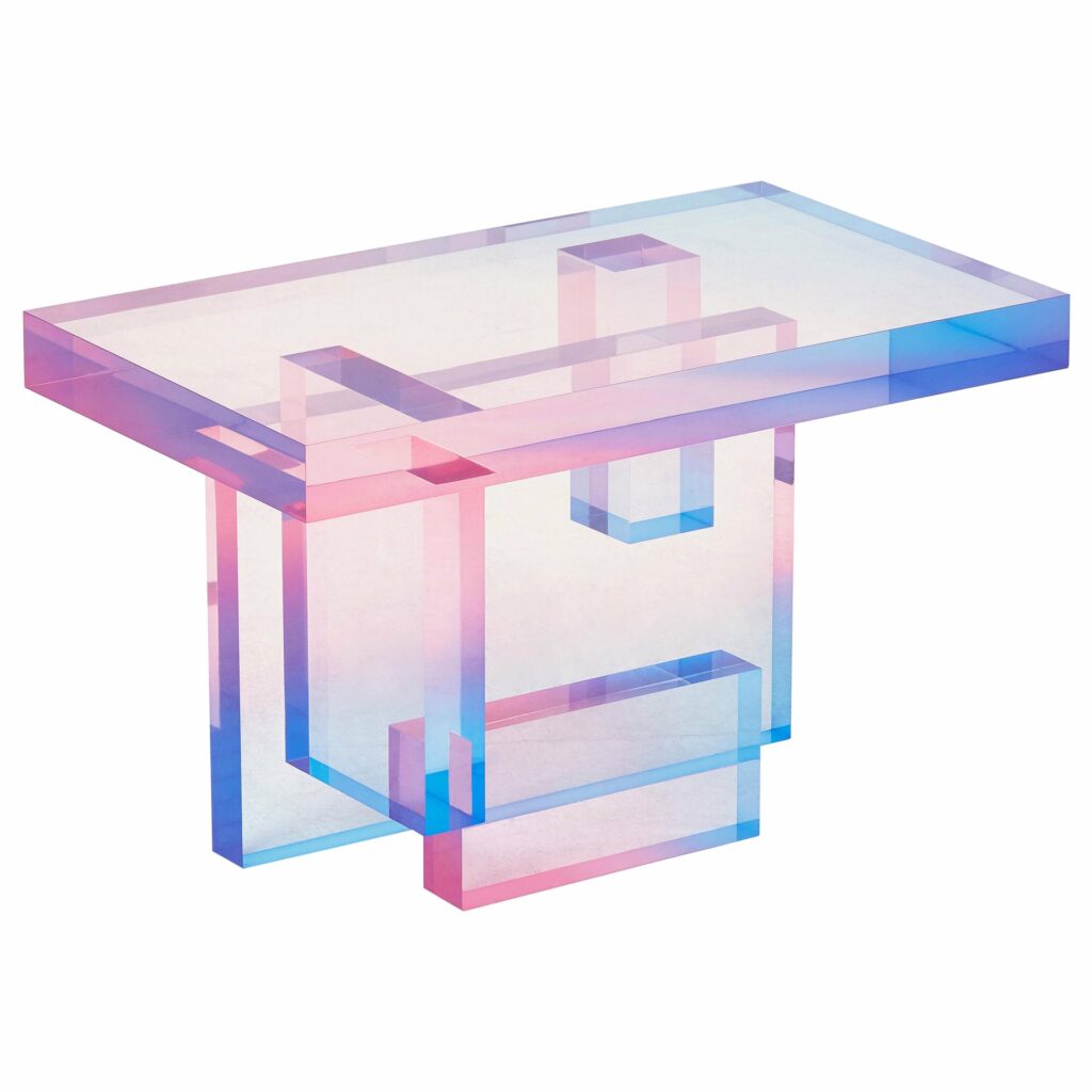 Tourmaline Gradient Sunset Crystal Contemporary Table 04 by Saerom Yoon 1