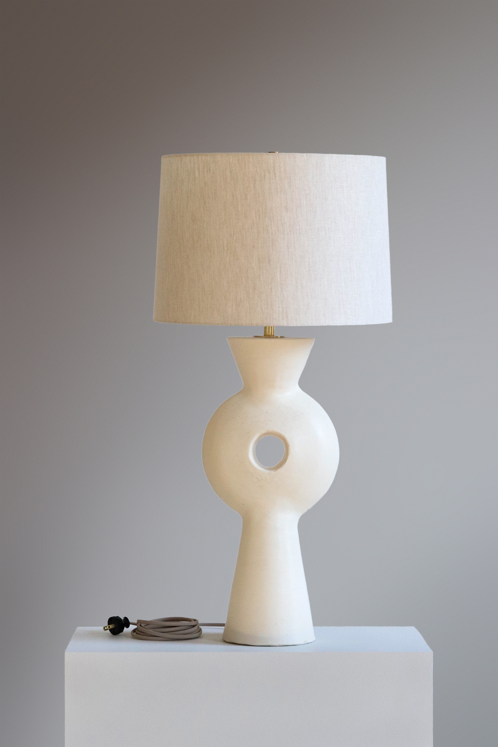 White Linus Table Lamp by Danny Kaplan Studio 2
