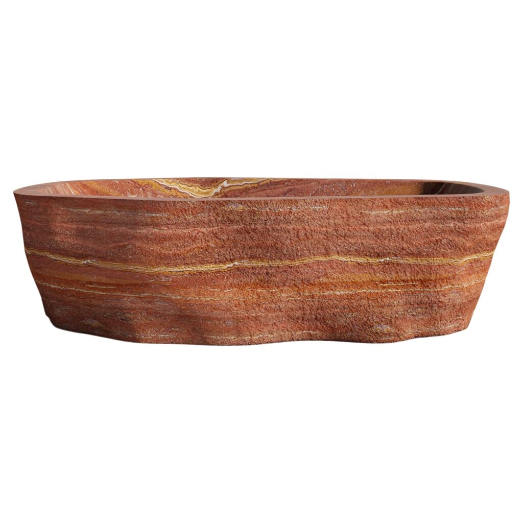 Baptiz Red Travertine Bath Tub by Andres Monnier 1