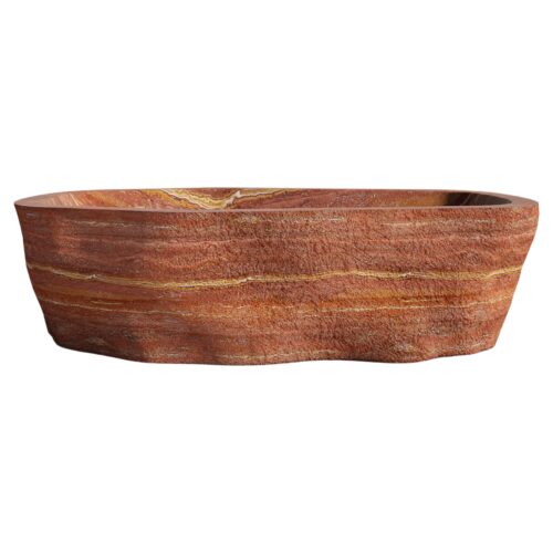 Baptiz Red Travertine Bath Tub by Andres Monnier 1