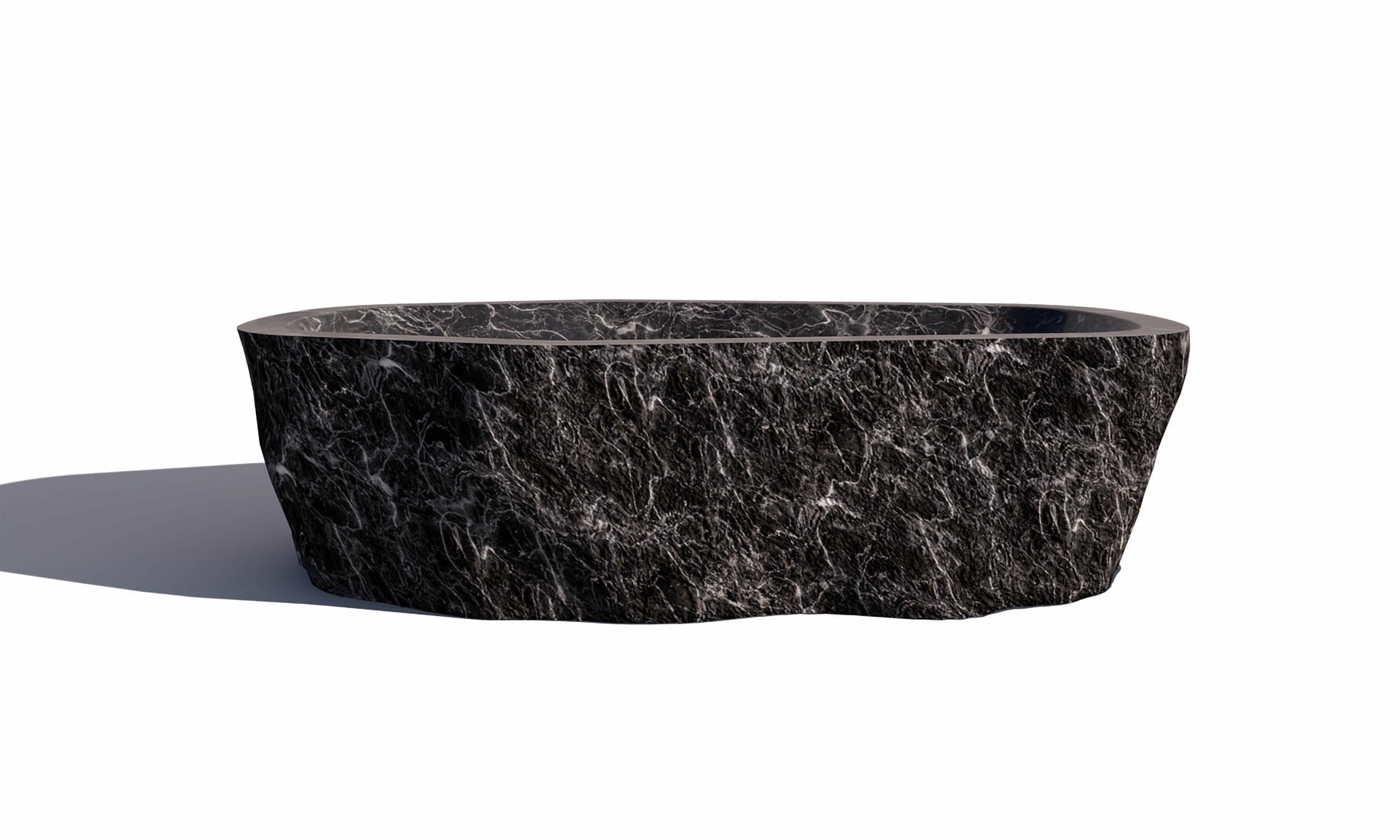 Baptiz Red Travertine Bath Tub by Andres Monnier 3
