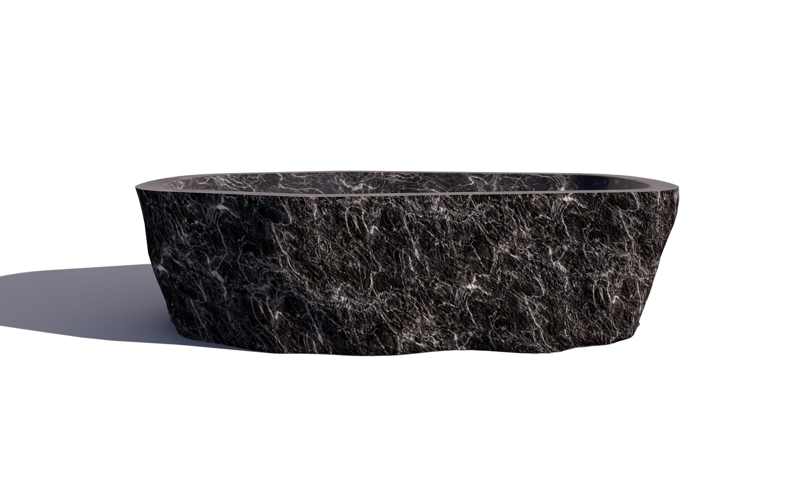 Baptiz Red Travertine Bath Tub by Andres Monnier 3