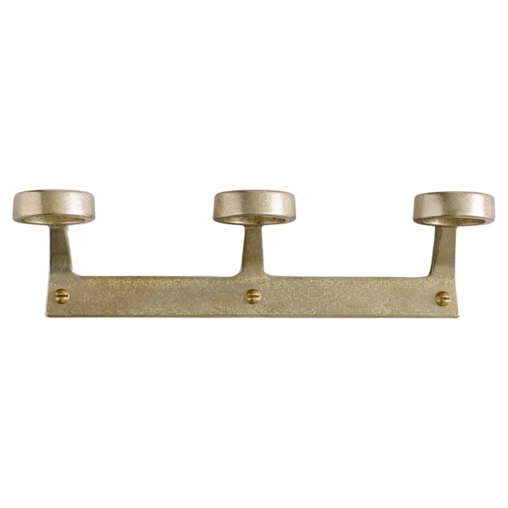 Contemporary Golden Brass Trio Bottle Bracket by Henry Wilson 1