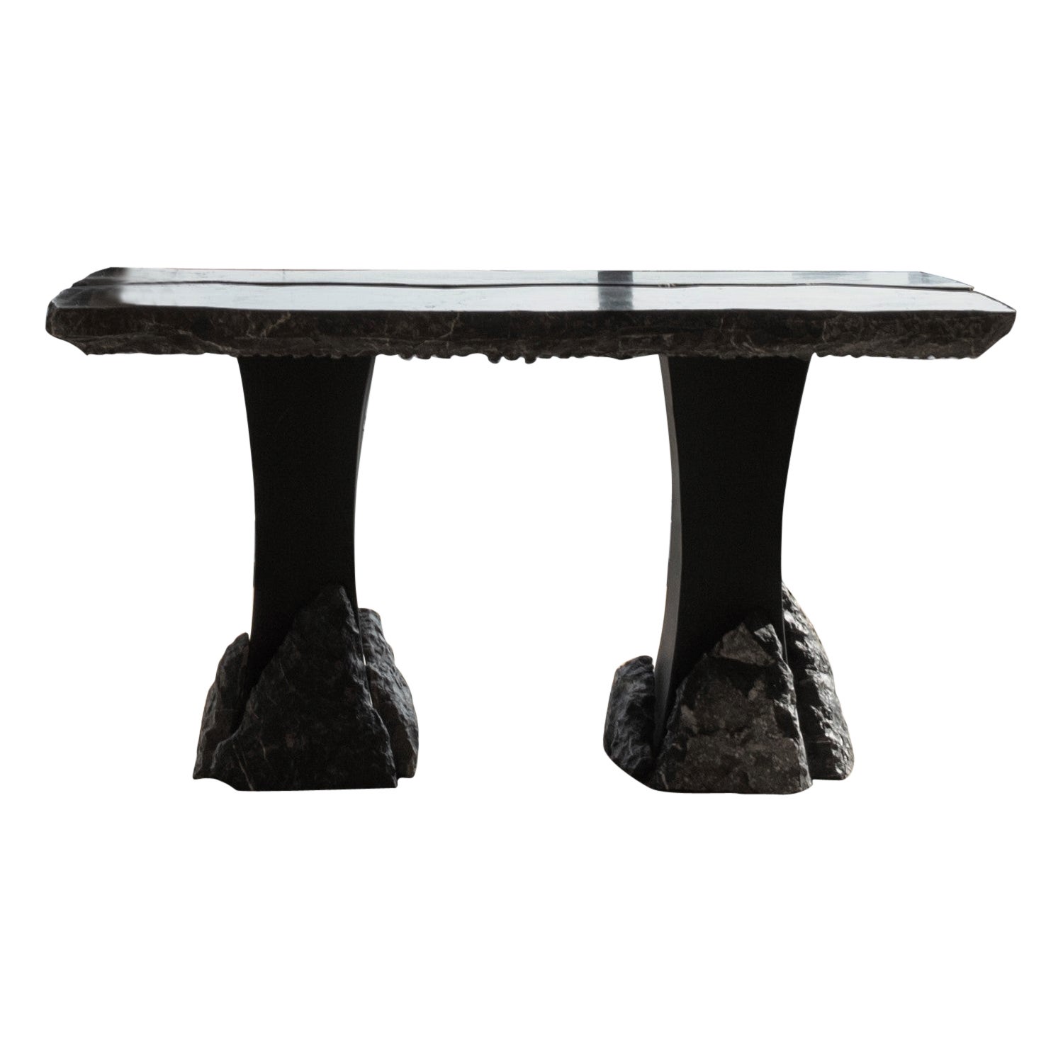 Divergente Textured Black Marble Due Table with Split Top by Andres Monnier 1
