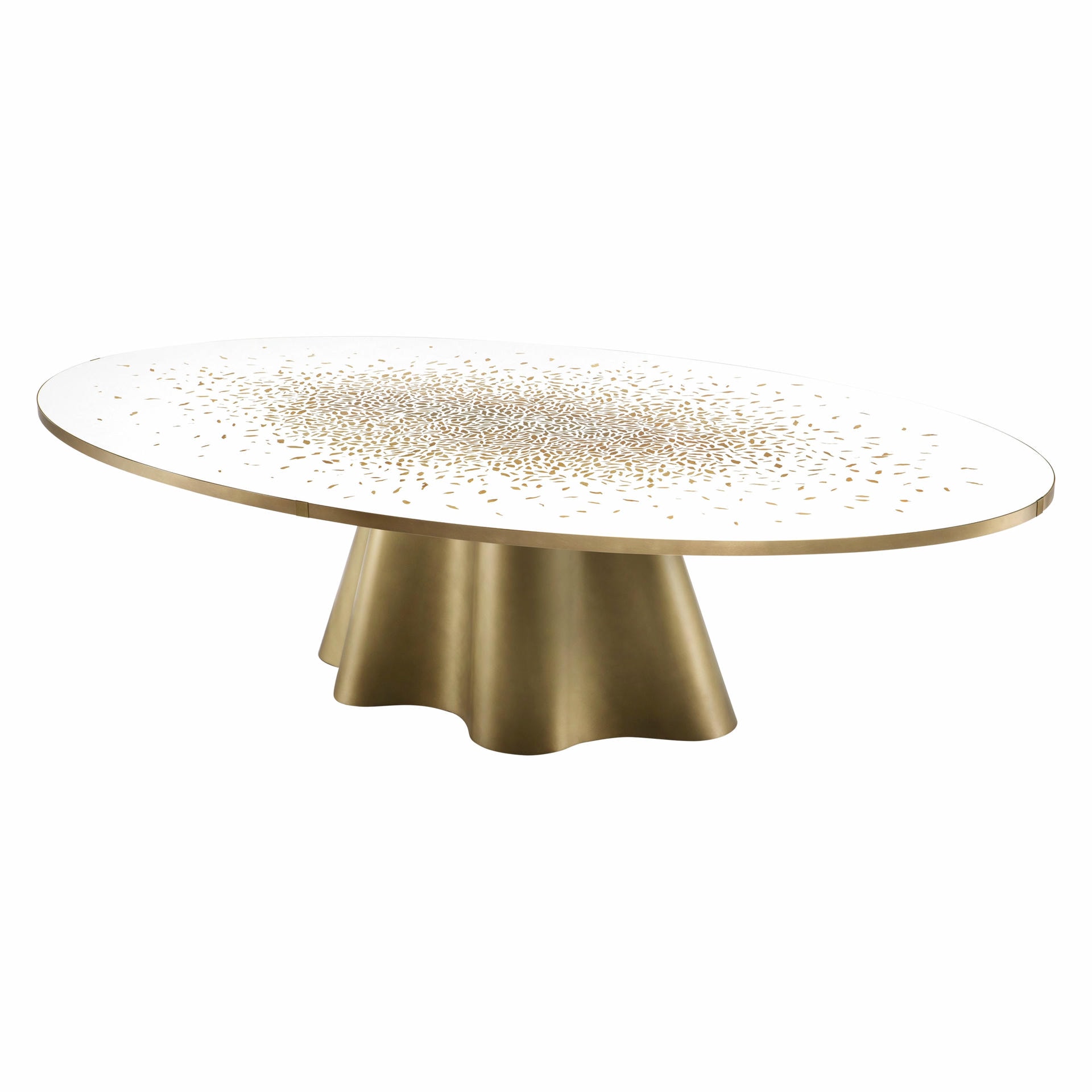 Vela Dining Table by De Castelli Brass and Venetian Terrazzo Italy 1