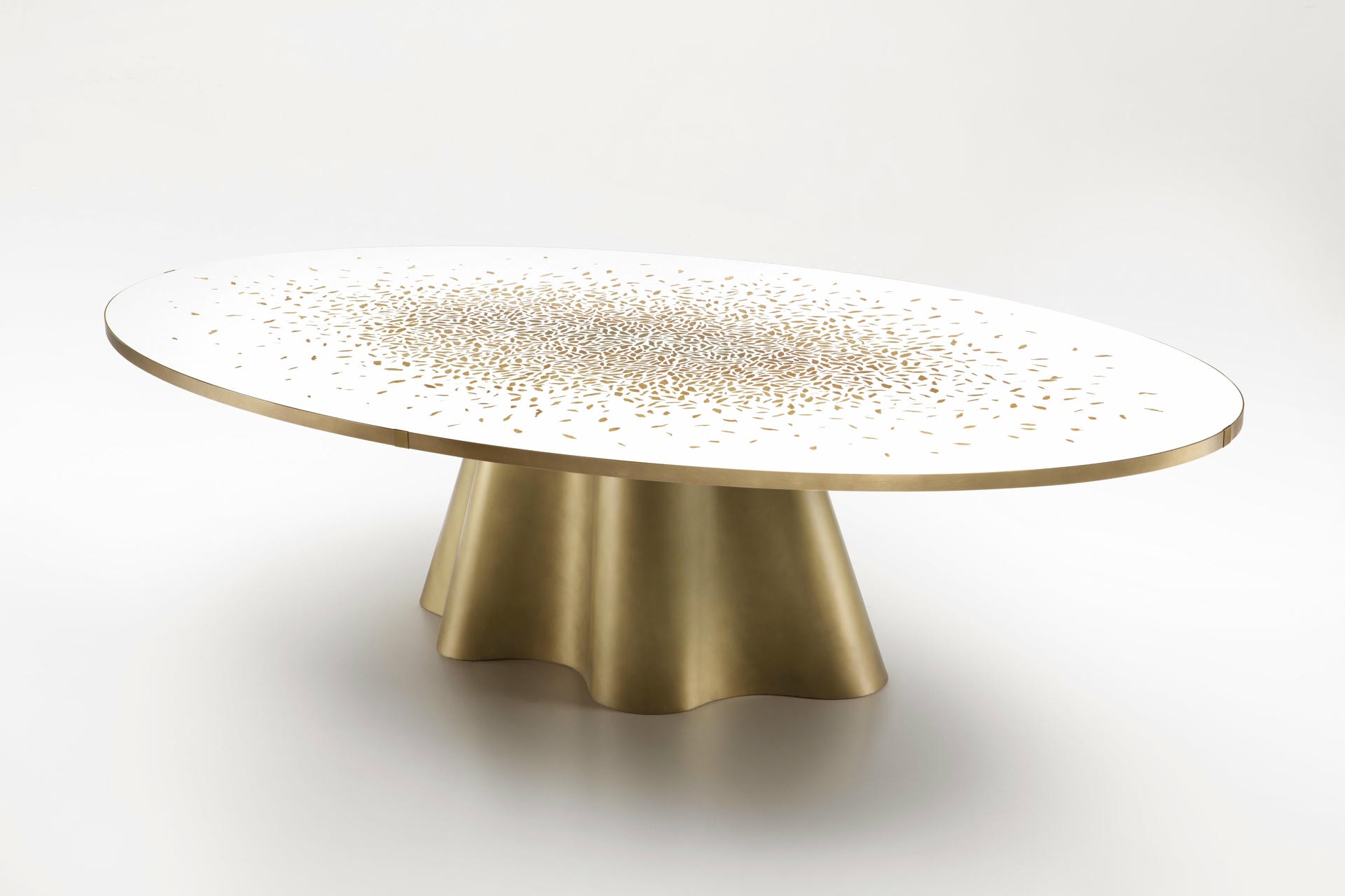 Vela Dining Table by De Castelli Brass and Venetian Terrazzo Italy 2