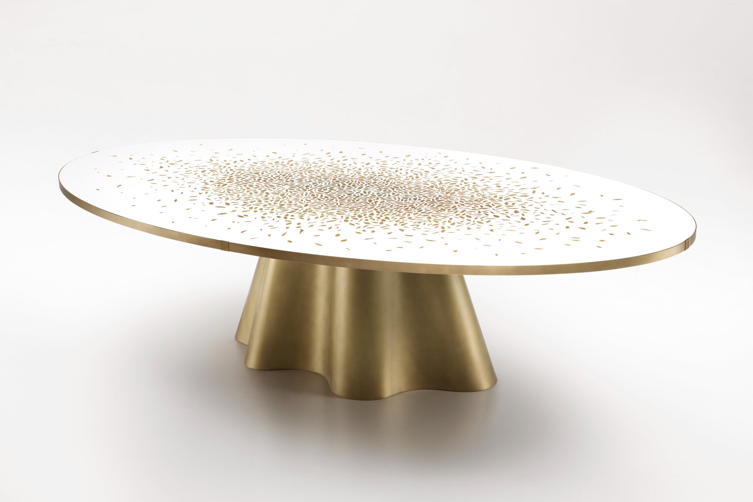 Vela Dining Table by De Castelli Brass and Venetian Terrazzo Italy 2
