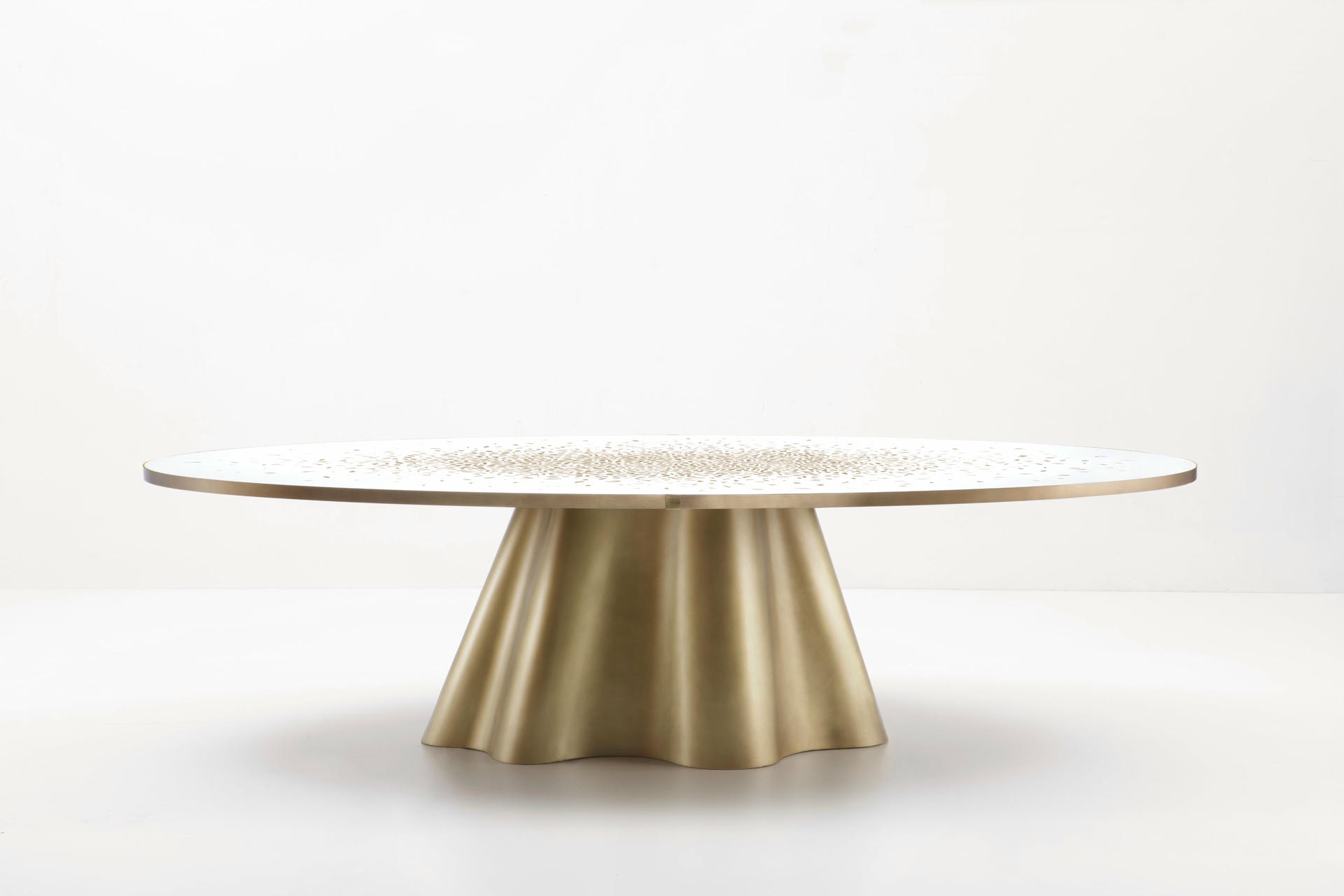 Vela Dining Table by De Castelli Brass and Venetian Terrazzo Italy 3