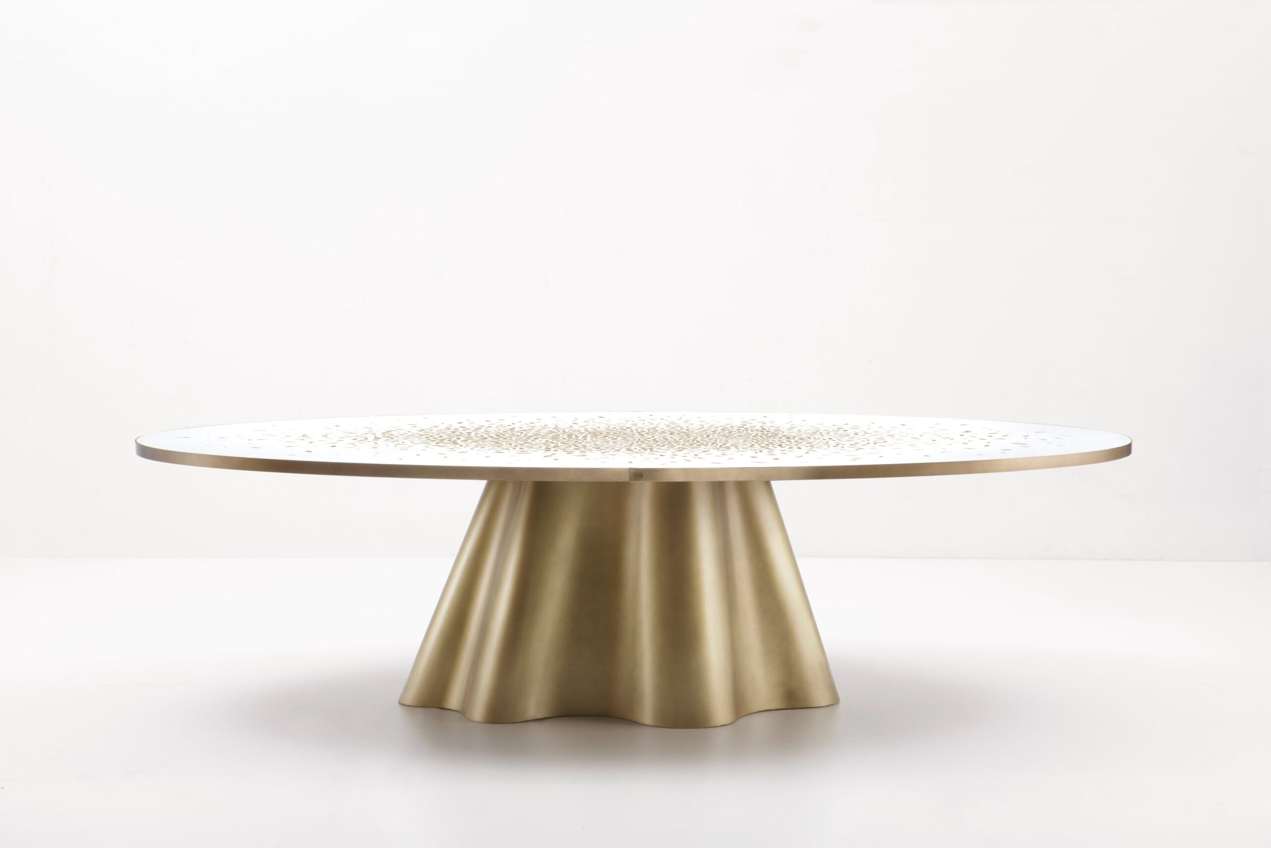 Vela Dining Table by De Castelli Brass and Venetian Terrazzo Italy 3
