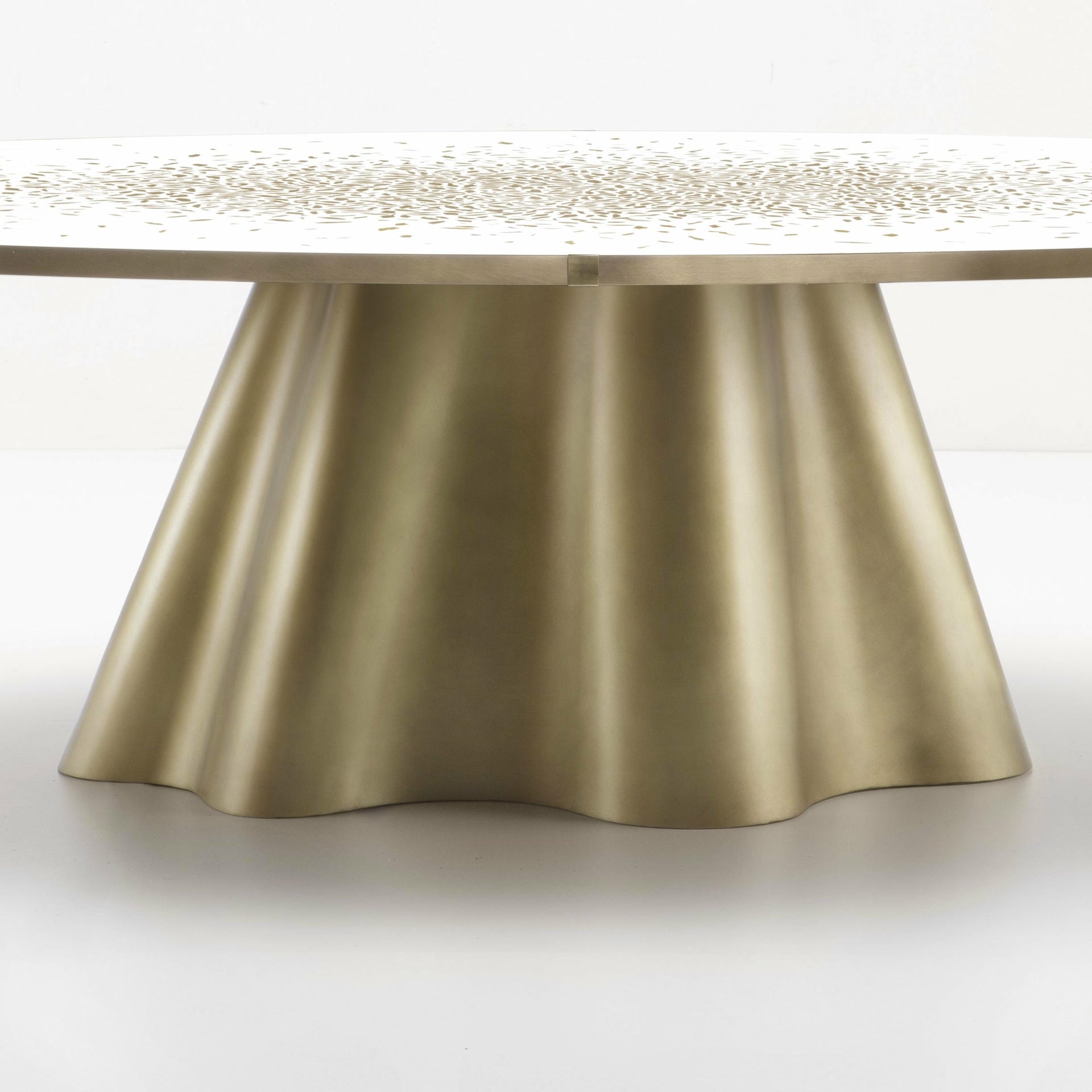 Vela Dining Table by De Castelli Brass and Venetian Terrazzo Italy 5