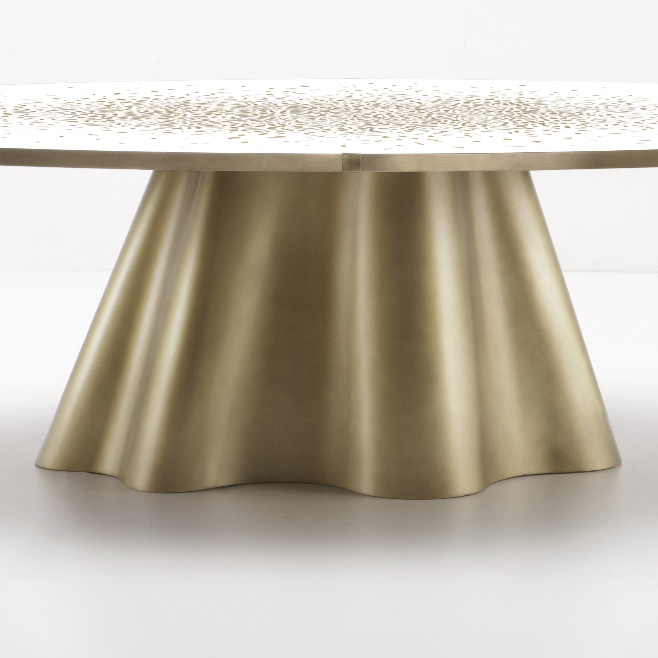 Vela Dining Table by De Castelli Brass and Venetian Terrazzo Italy 5