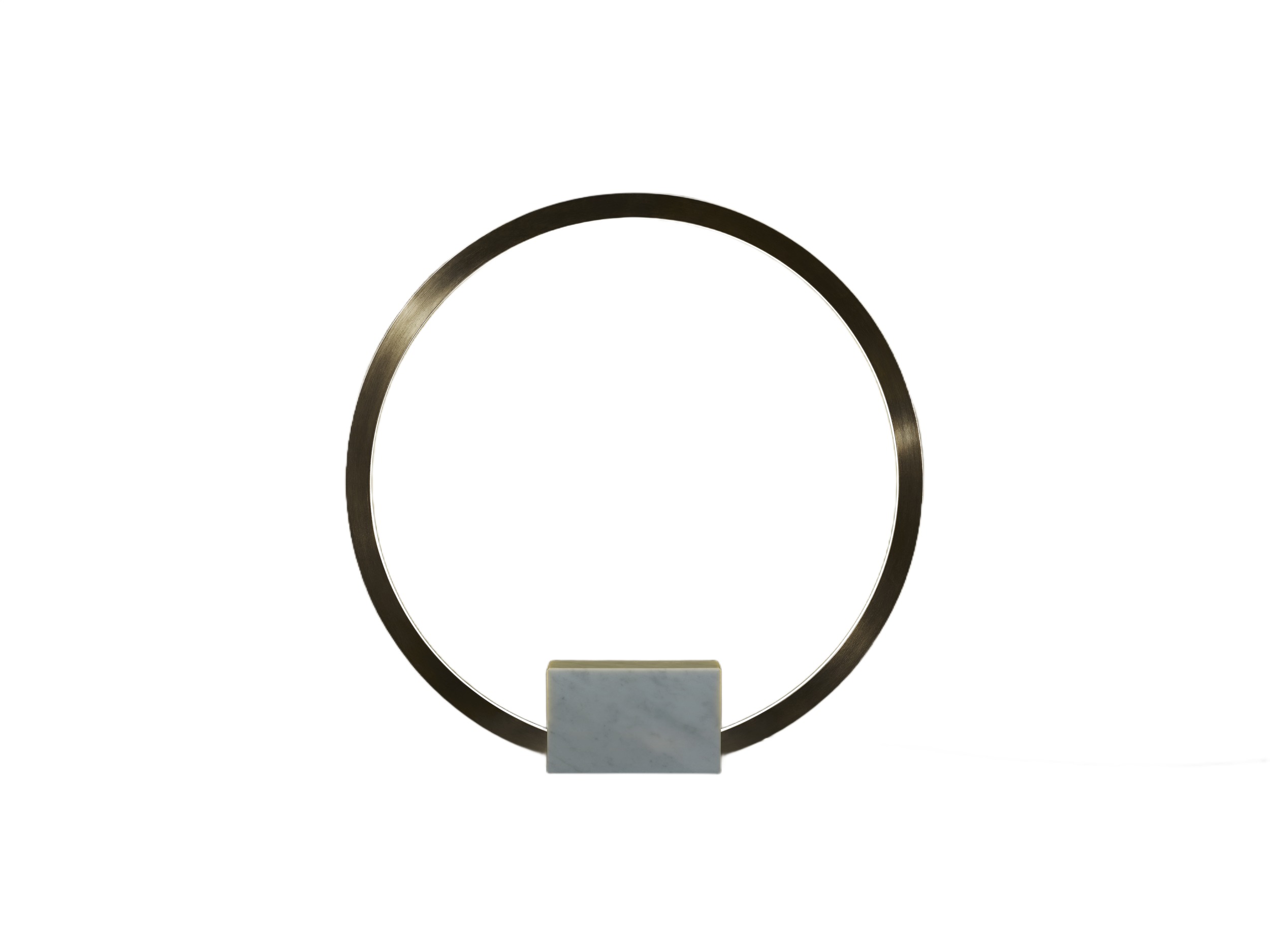 Circle Natural White Marble and Brass Table Lamp by Christopher Boots 1 1