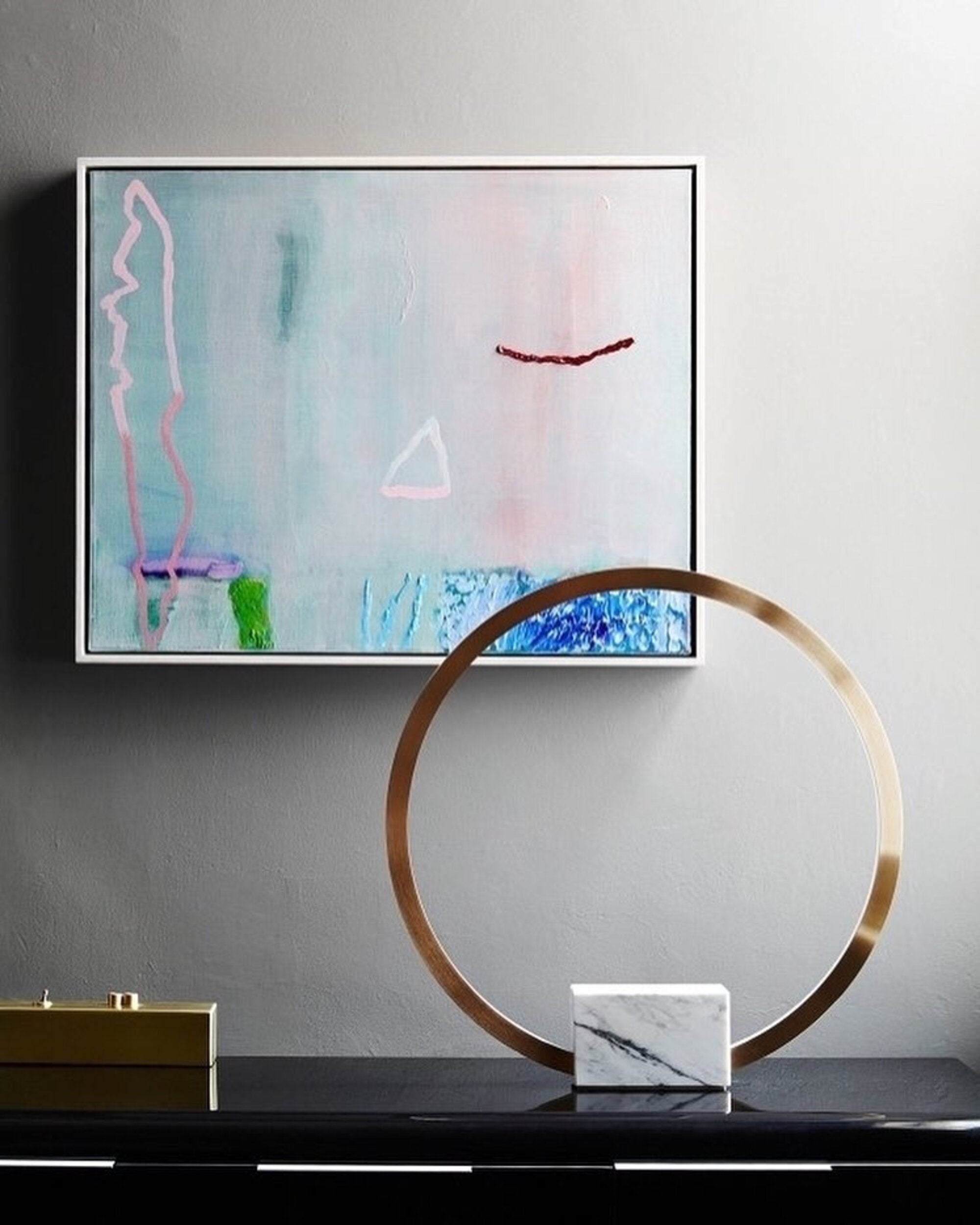 Circle Natural White Marble and Brass Table Lamp by Christopher Boots 9
