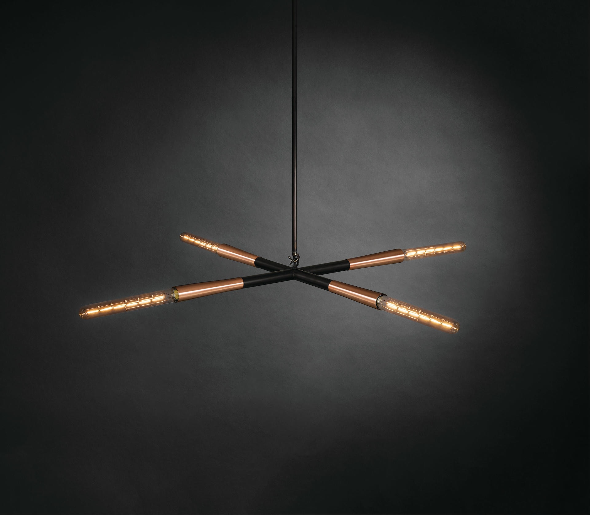 Contemporary Large Simple X Dark Bronze Pendant Light by Christopher Boots 2