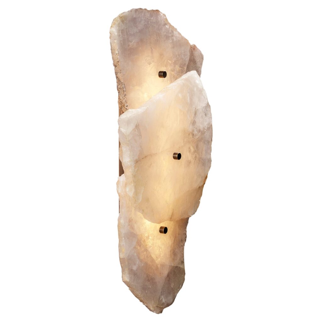 Contemporary Unique Form Triple Clear Quartz Sconce by Christopher Boots 1