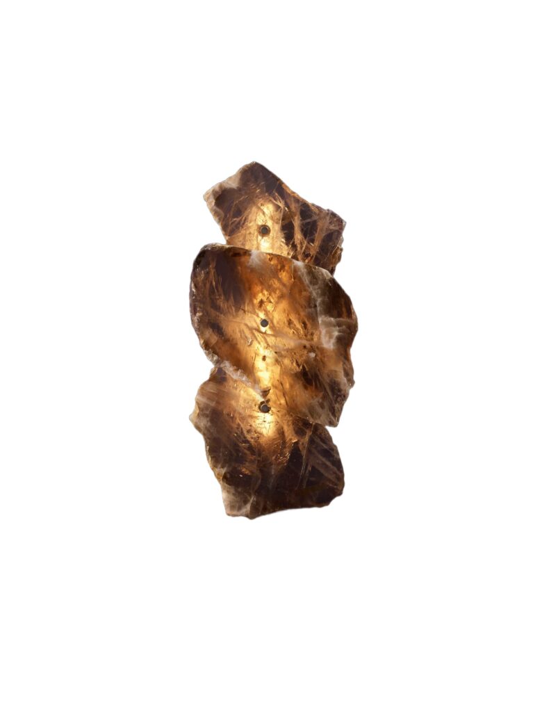 Contemporary Unique Form Triple Smoky Quartz Sconce by Christopher Boots 1 1