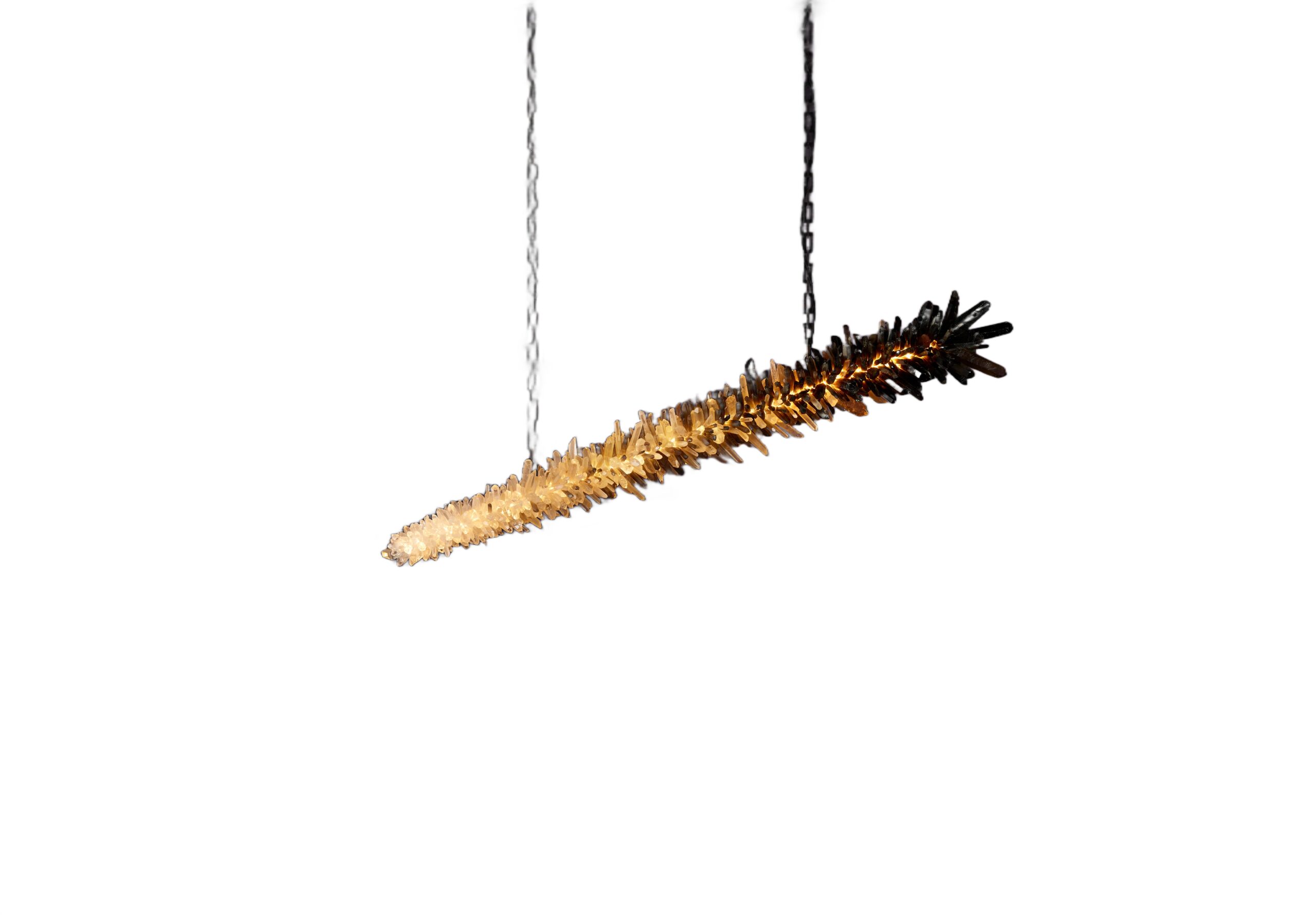 Ombre Meteor Effect Natural Uncut Crystal 120 Pendant Light by Christopher Boots 1 1