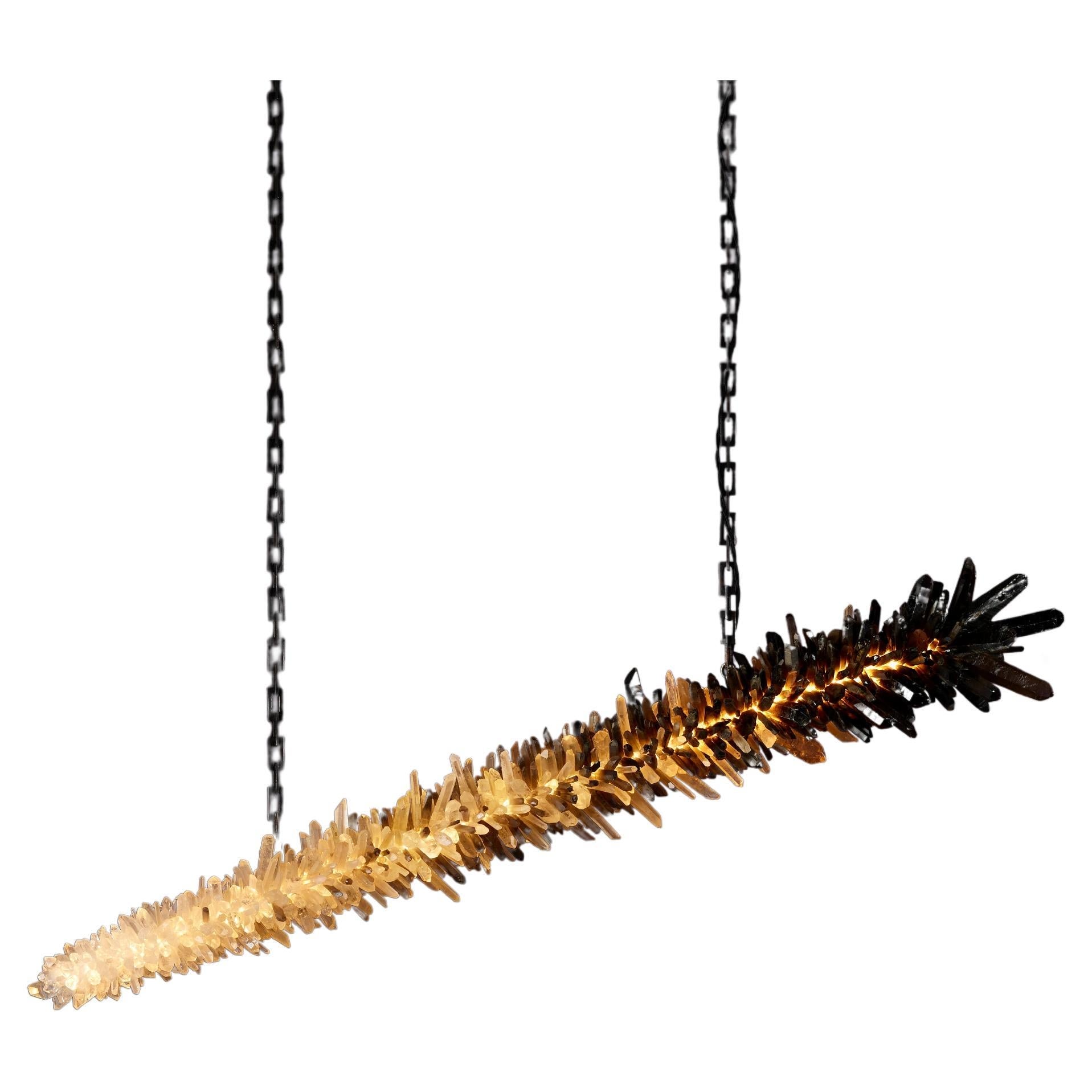 Ombre Meteor Effect Natural Uncut Crystal 120 Pendant Light by Christopher Boots 1