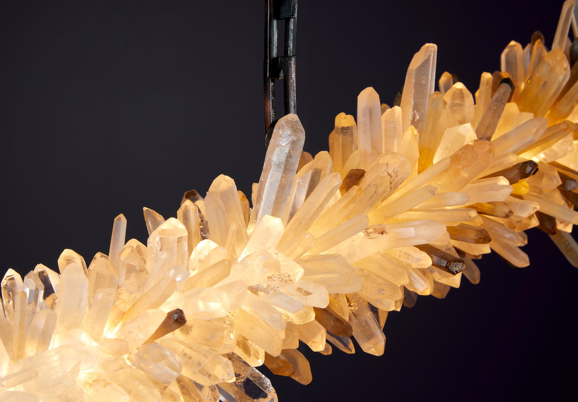 Ombre Meteor Effect Natural Uncut Crystal 120 Pendant Light by Christopher Boots 4
