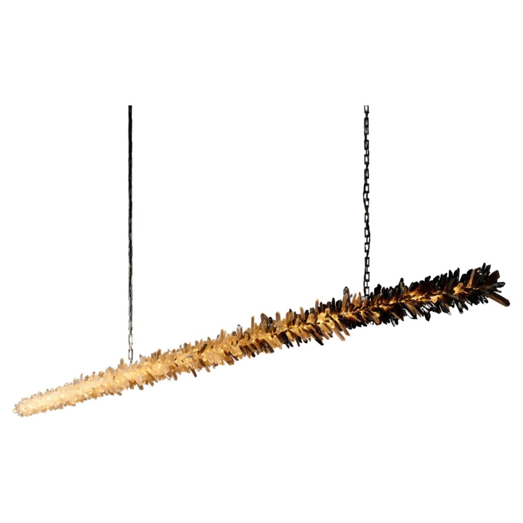 Ombre Meteor Effect Natural Uncut Crystal 210 Pendant Light by Christopher Boots 1