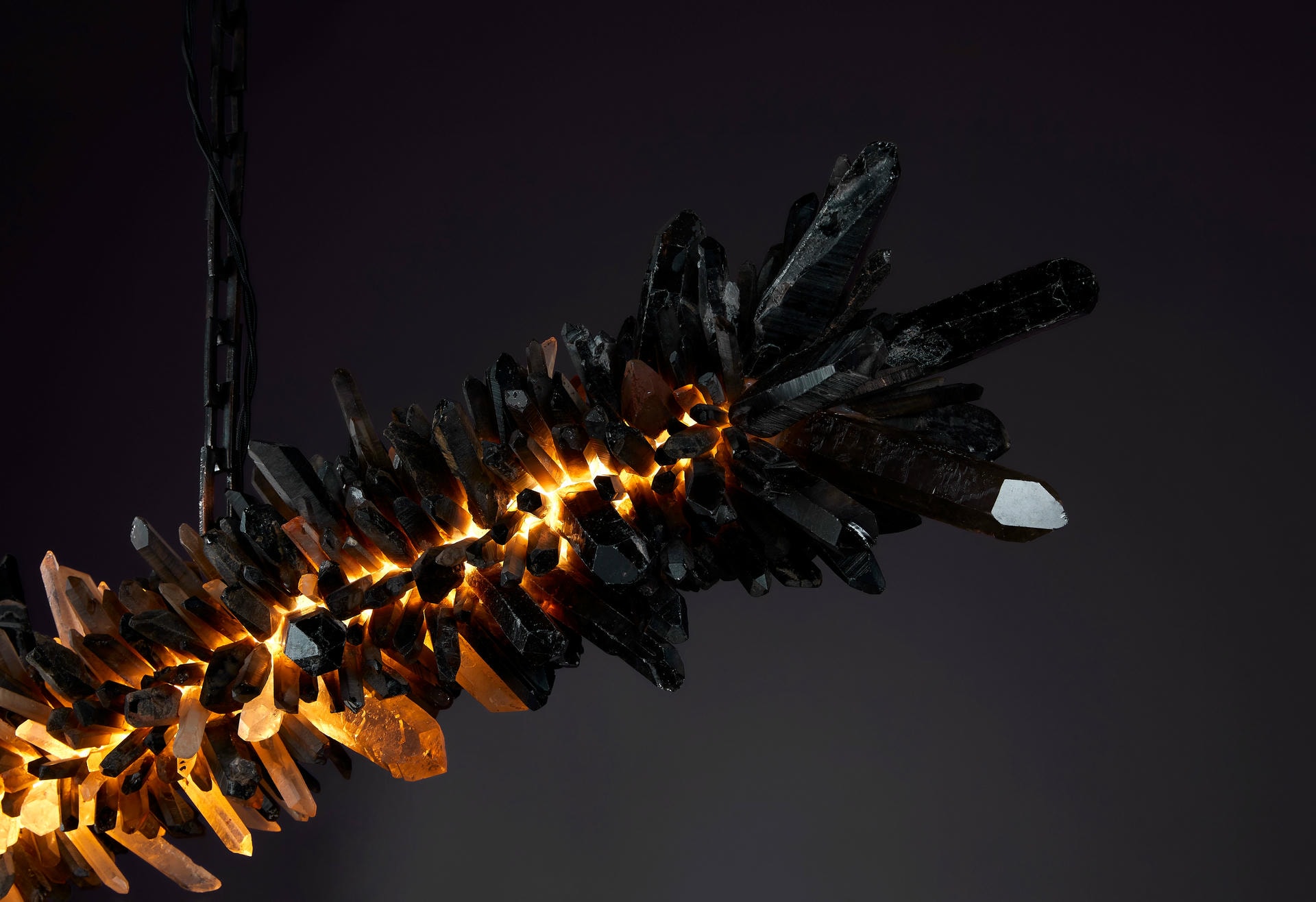 Ombre Meteor Effect Natural Uncut Crystal 210 Pendant Light by Christopher Boots 6