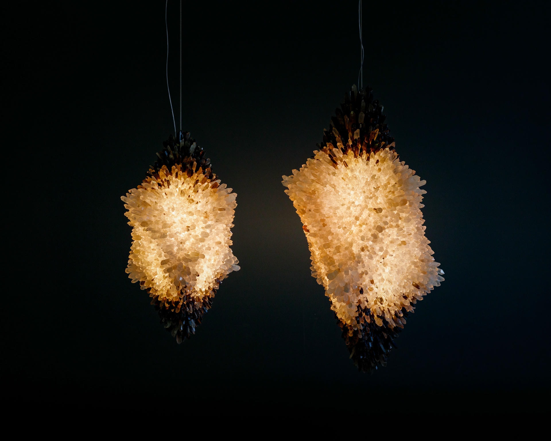 Organic Gradient Cluster of Crystal Medium Pendant Light by Christopher Boots 2