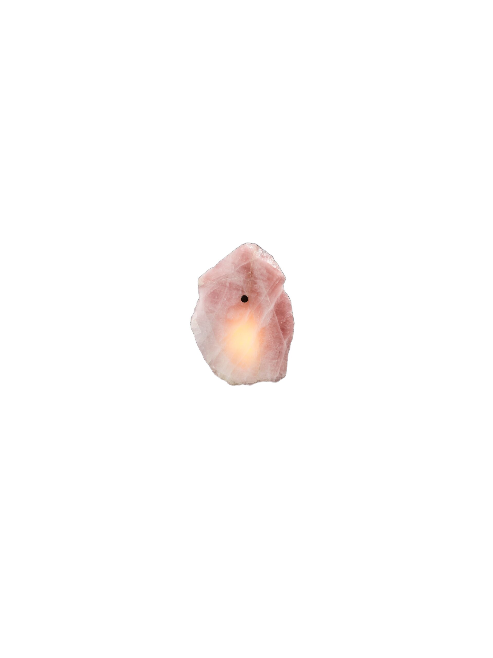 Organic Shape, Slice of Mono Rose Quartz Sconce by Christopher Boots 1 1