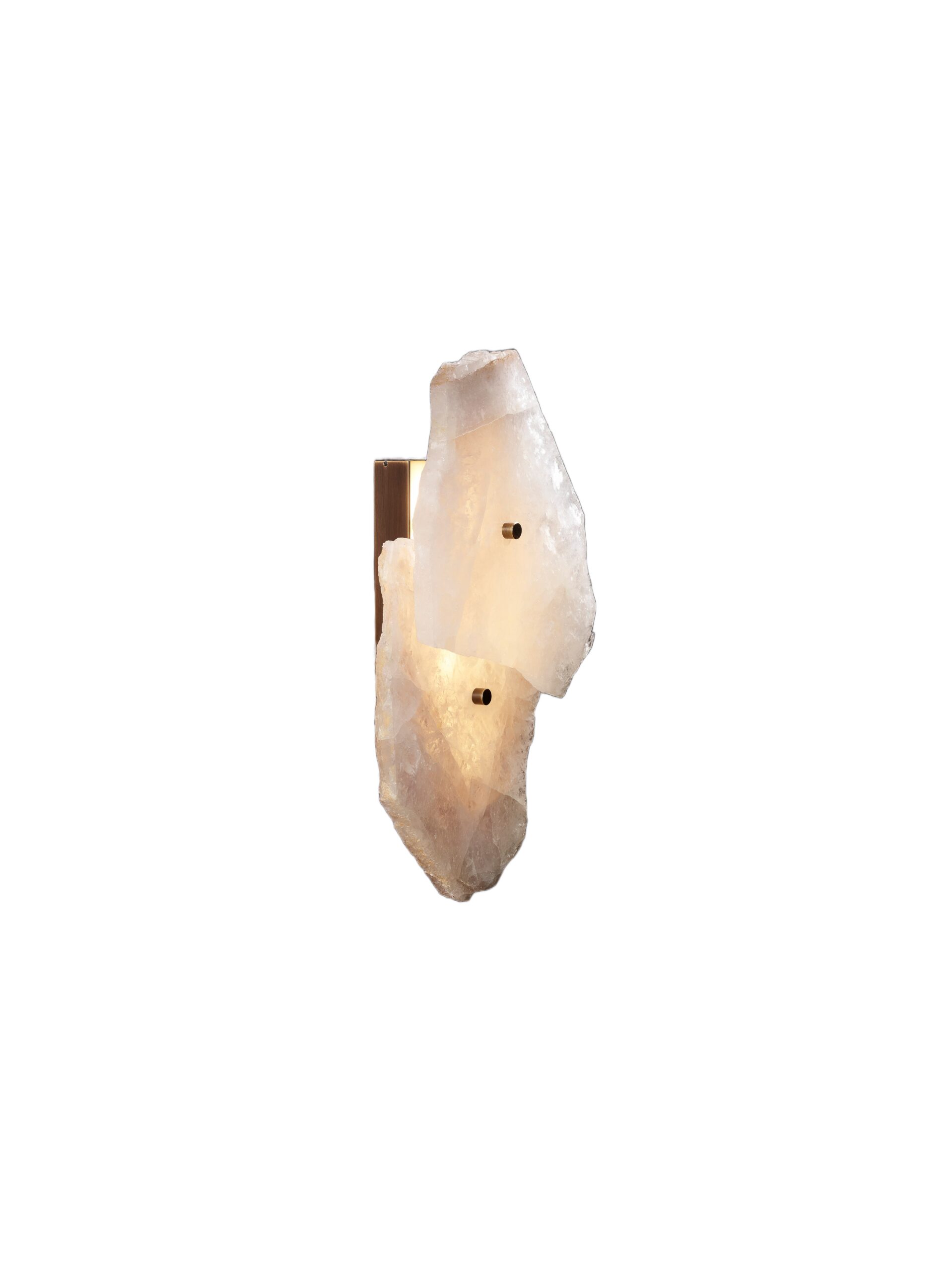 Organic Shape, Slice of Twin Clear Quartz Sconce by Christopher Boots 1 1