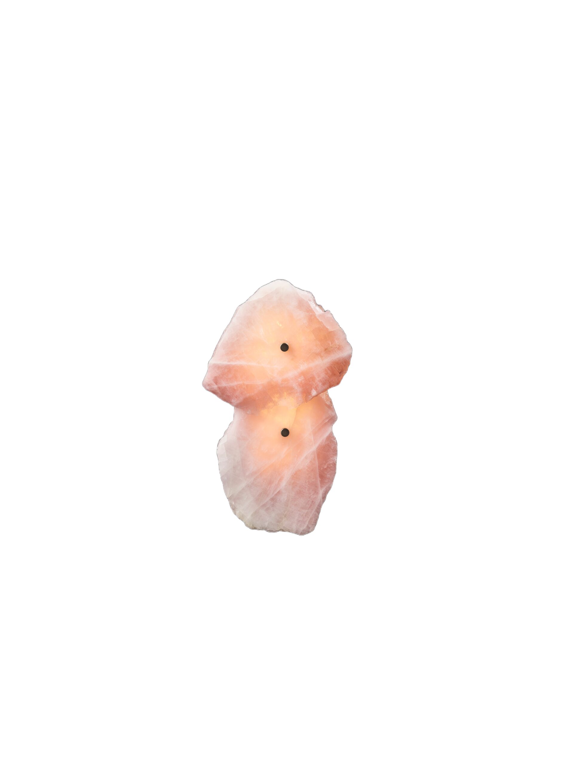 Organic Shape, Slice of Twin Rose Quartz Sconce by Christopher Boots 1 1
