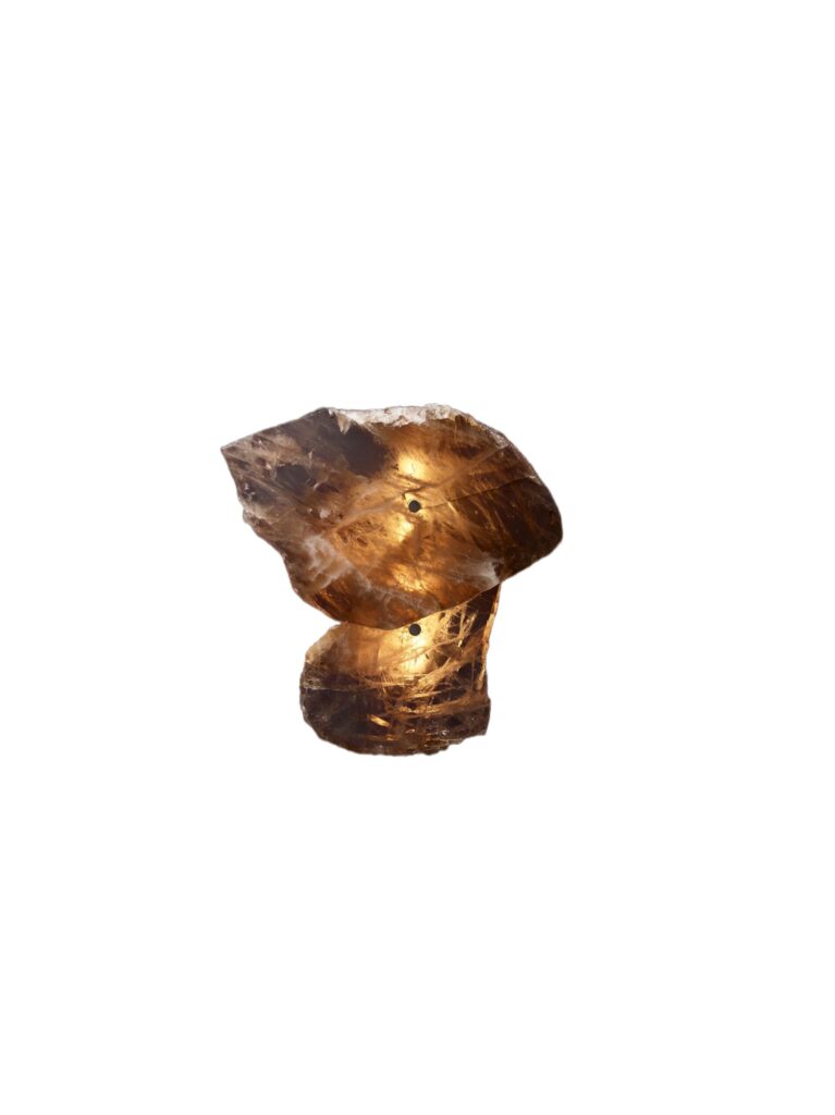 Organic Shape, Slice of Twin Smoky Quartz Sconce by Christopher Boots 1 1