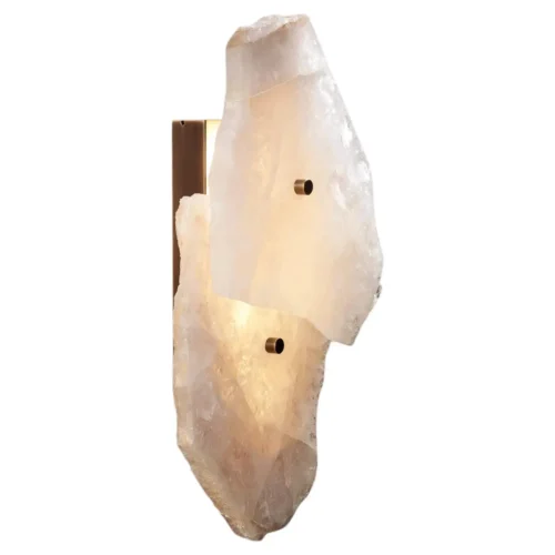Petra I Twin Clear Quartz Sconce by Christopher Boots 1