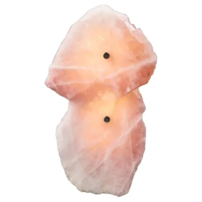 Petra I Twin Rose Quartz Sconce by Christopher Boots