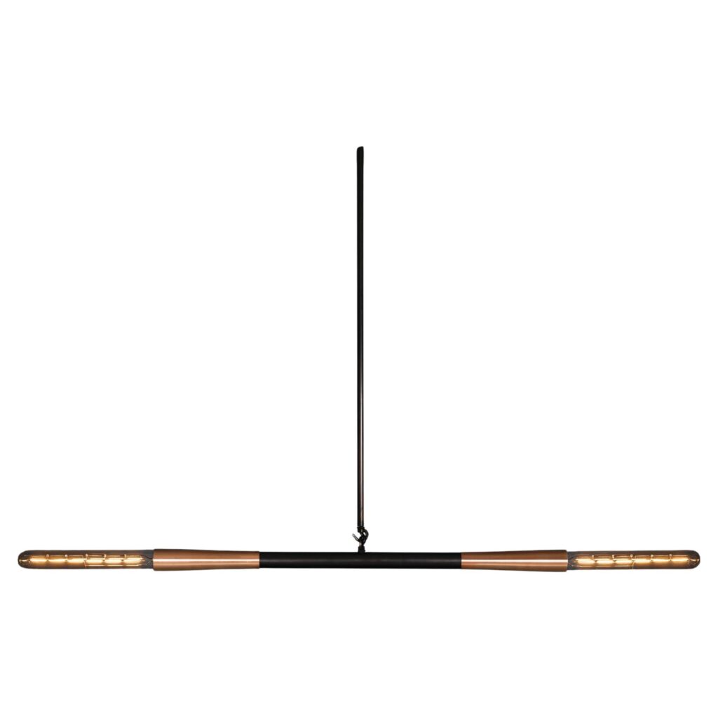 Simple Single Line Form Dark Bronze Pendant Light by Christopher Boots 1