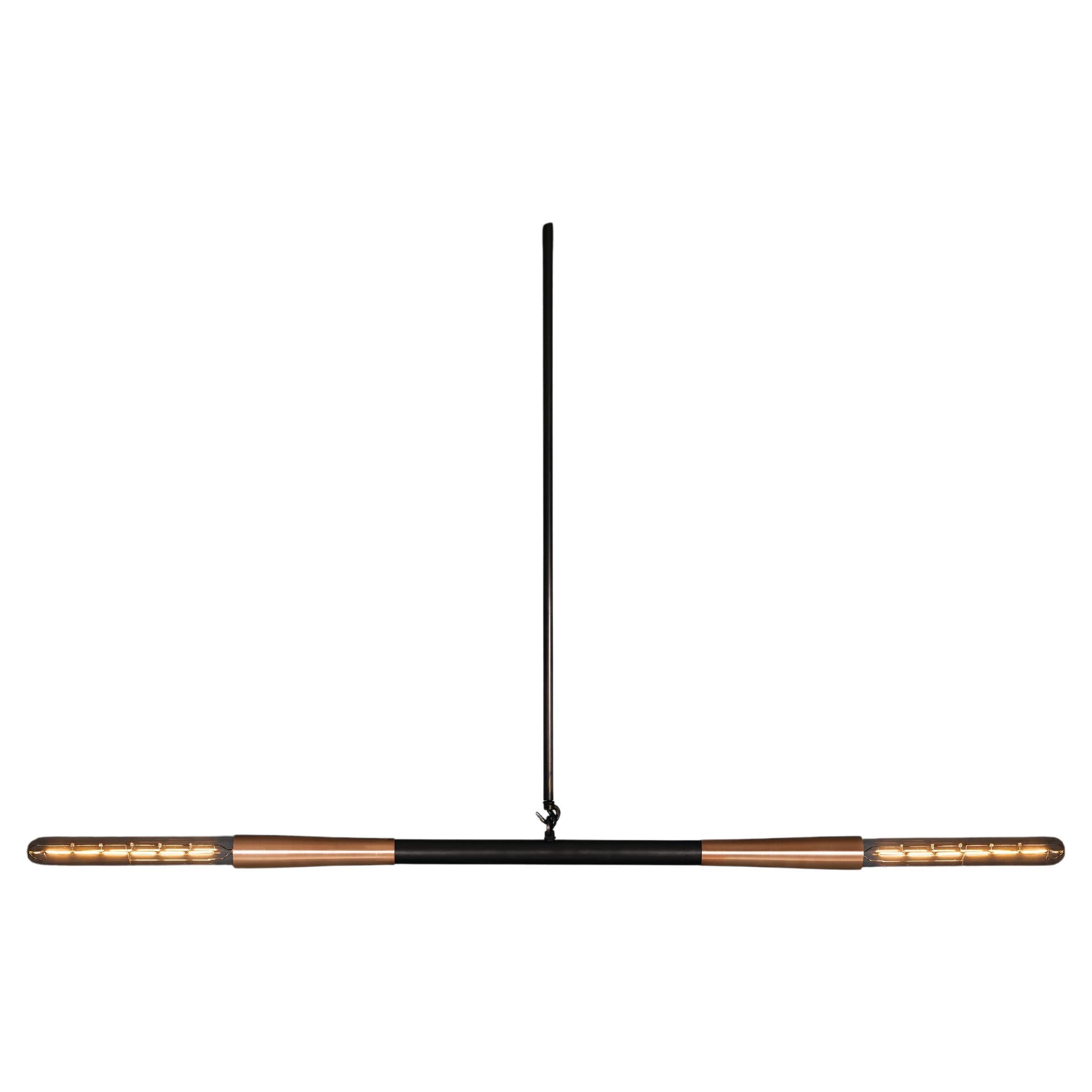 Simple Single Line Form Dark Bronze Pendant Light by Christopher Boots 1