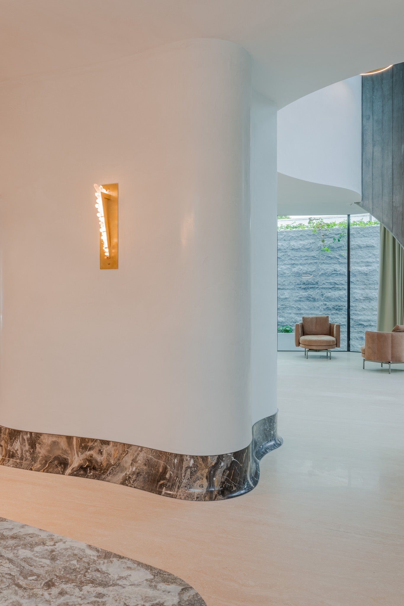 Triangle with Diagonal Side Bronze and Crystal Wall Lamp by Christopher Boots 6