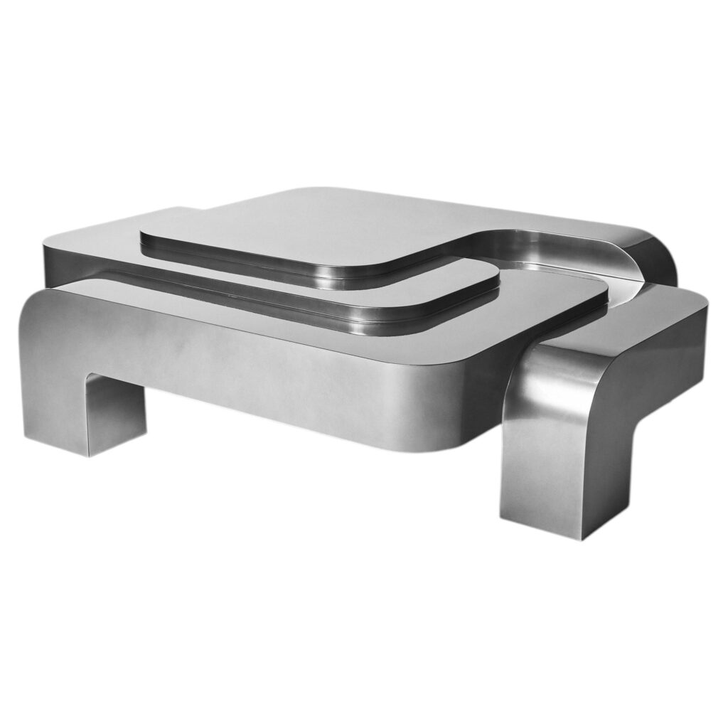 Automa Coffee Table in Liquid Metal Finish by Pietro Franceschini 1