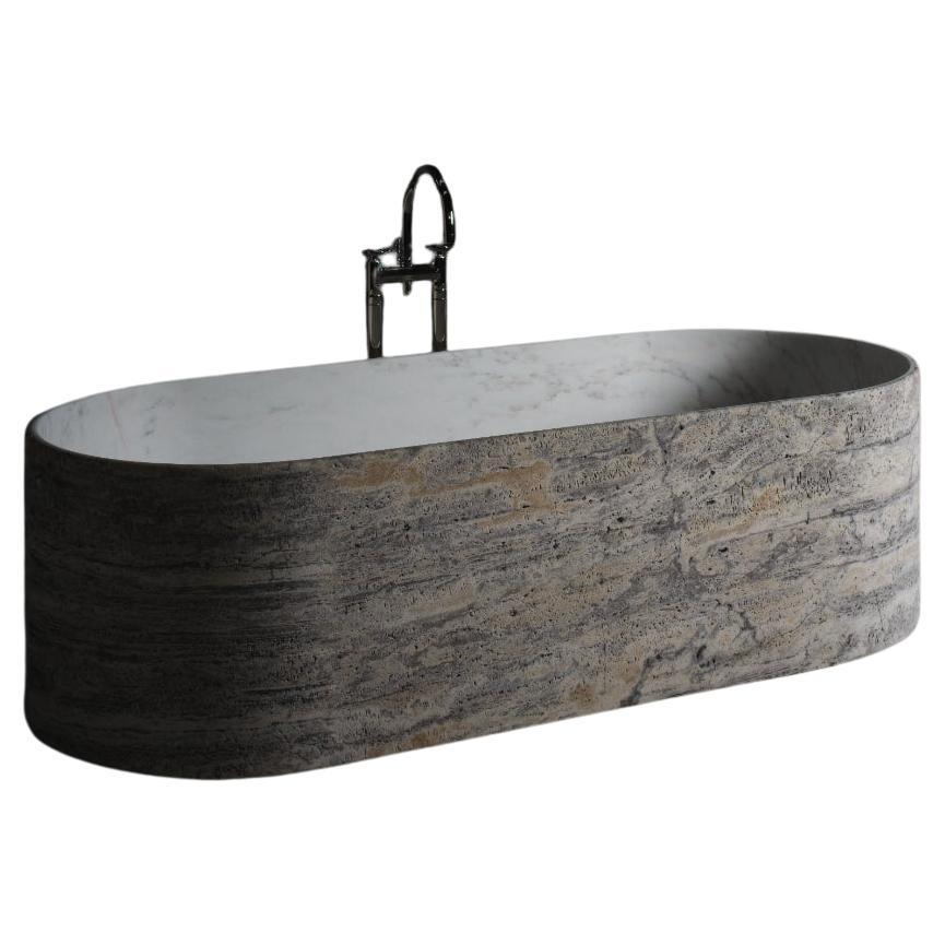 Blessed Tub Circle by Kreoo Post Modern Travertine Marble Design