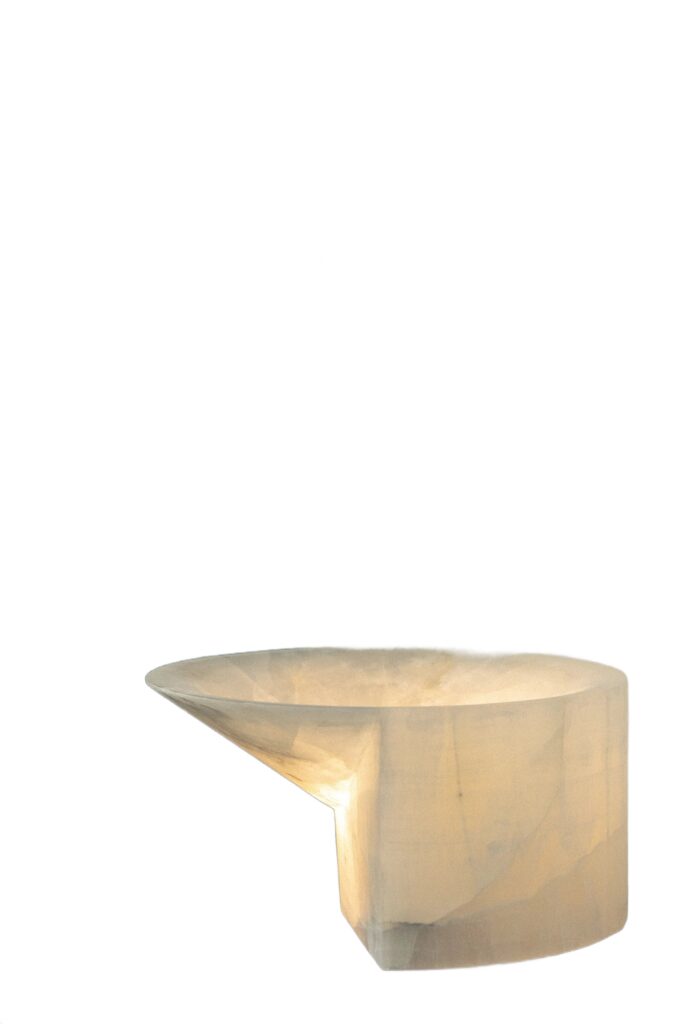 Contemporary Large White Alabaster Uplight by Henry Wilson 1 1