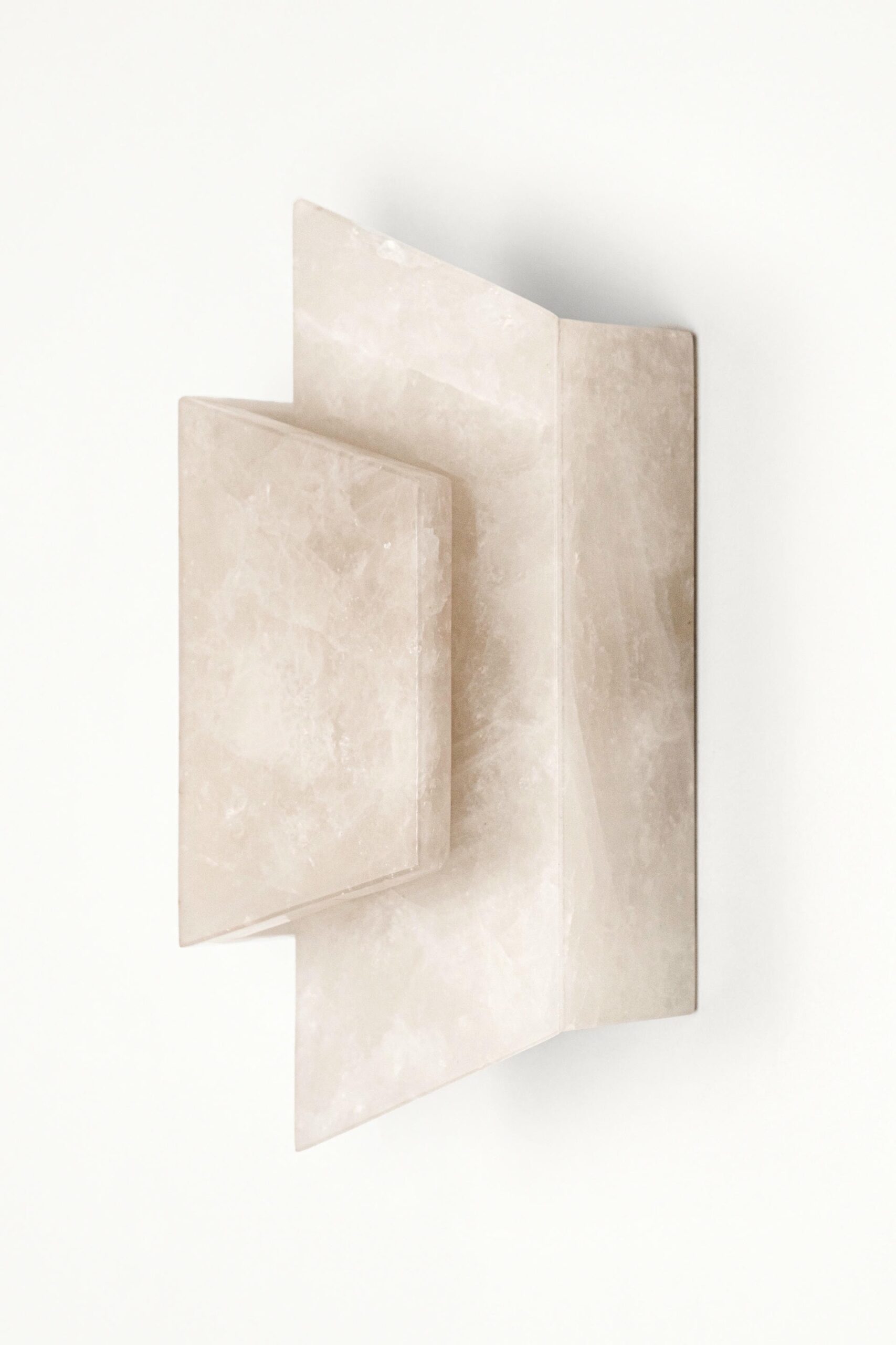 Envelope Shape Golden Stone and Brass Light Sculpture by Marie Jeunet 2