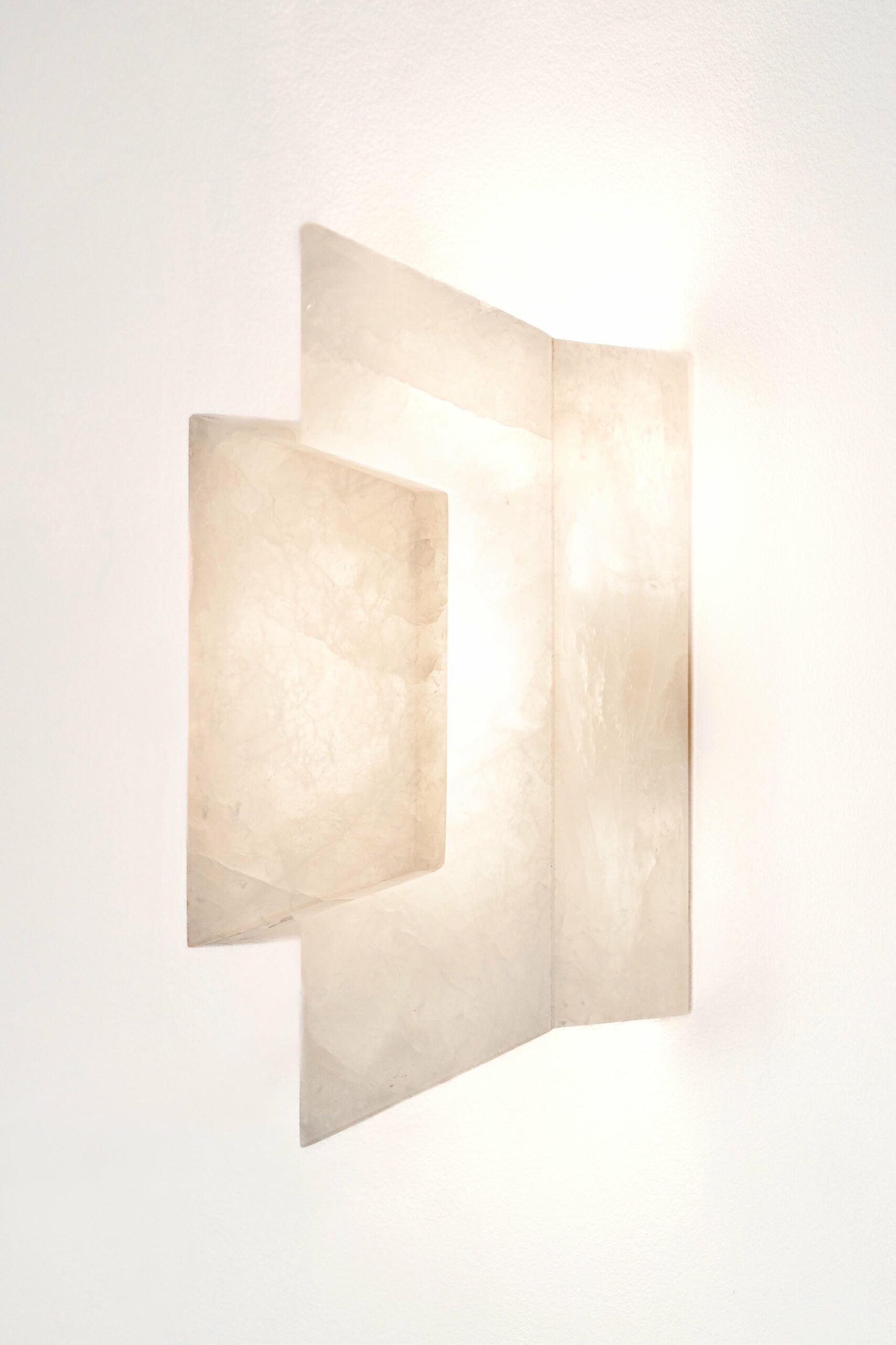 Envelope Shape Golden Stone and Brass Light Sculpture by Marie Jeunet 3