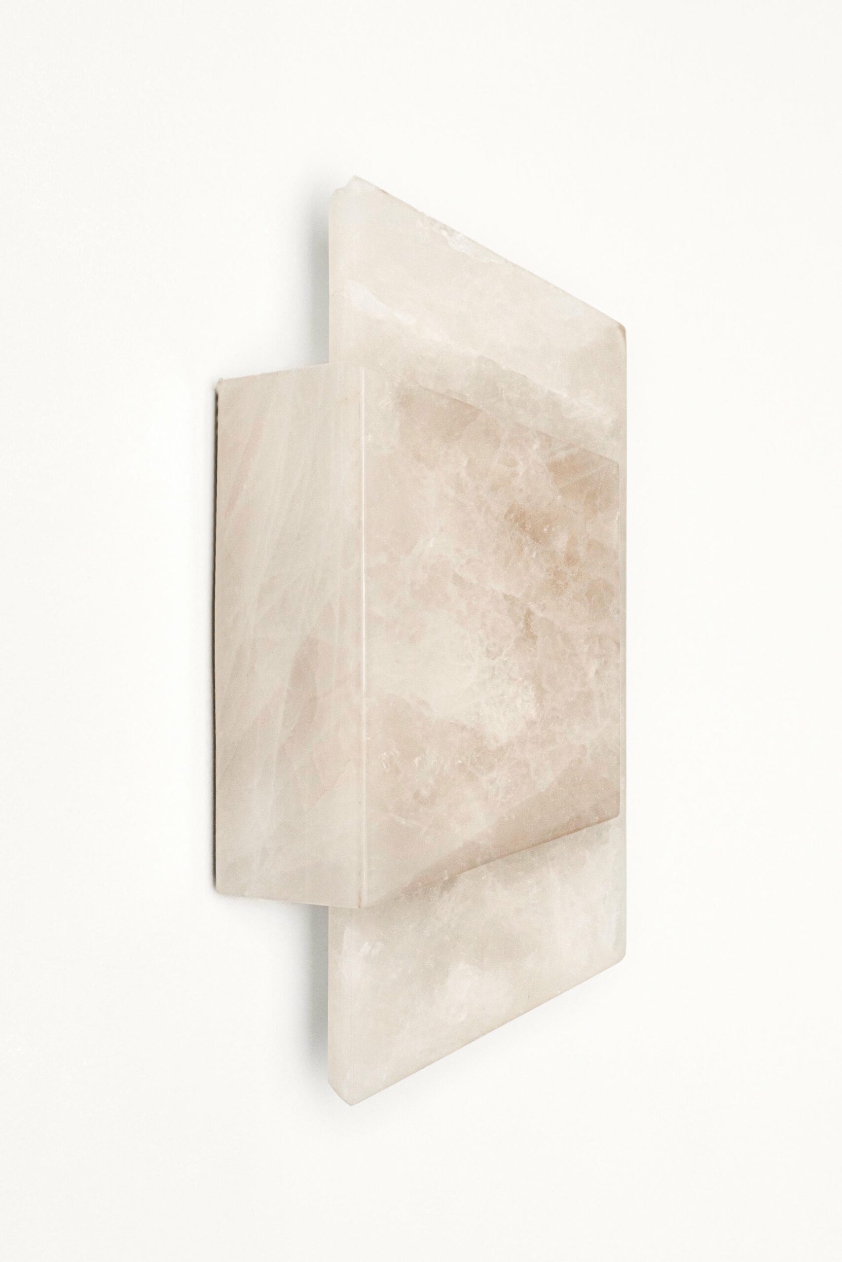 Envelope Shape Golden Stone and Brass Light Sculpture by Marie Jeunet 4