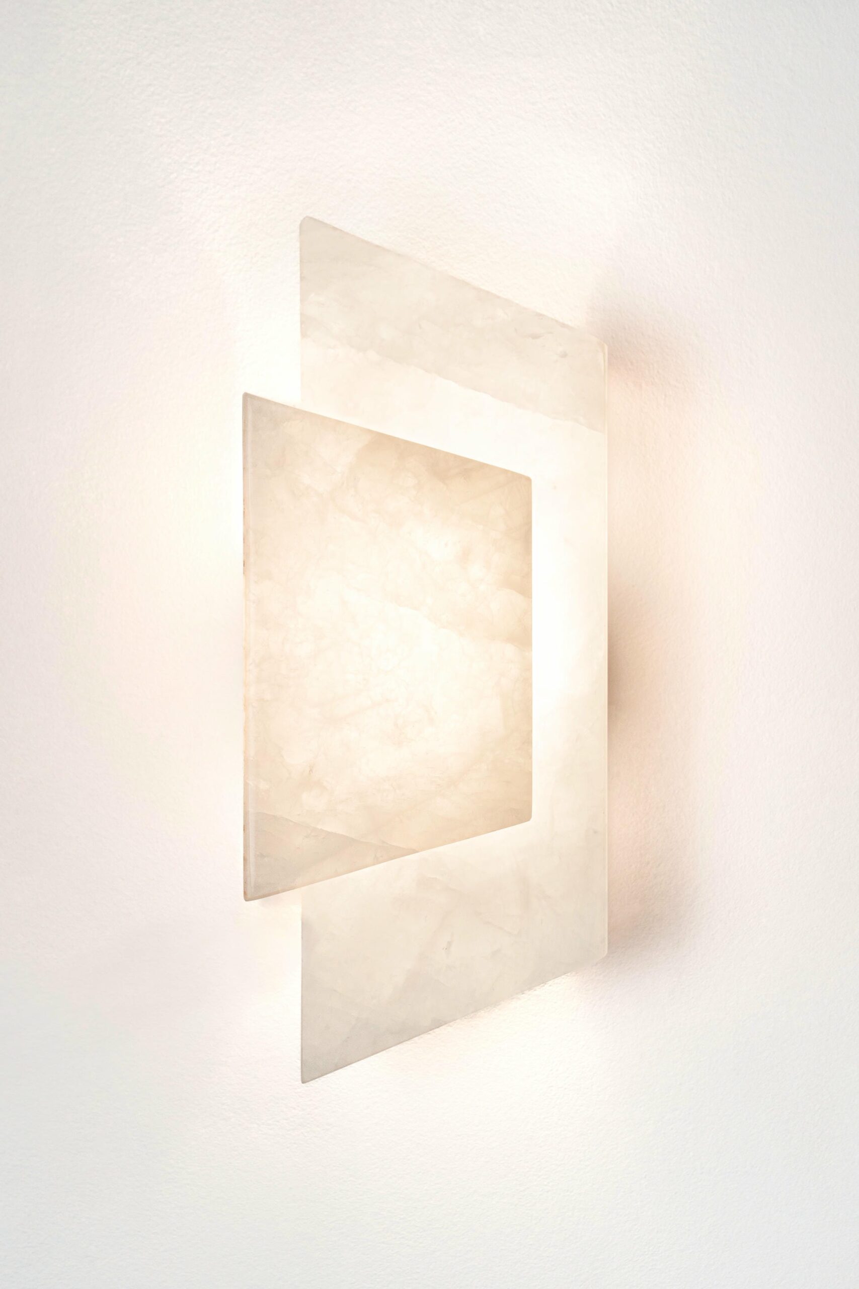 Envelope Shape Golden Stone and Brass Light Sculpture by Marie Jeunet 5