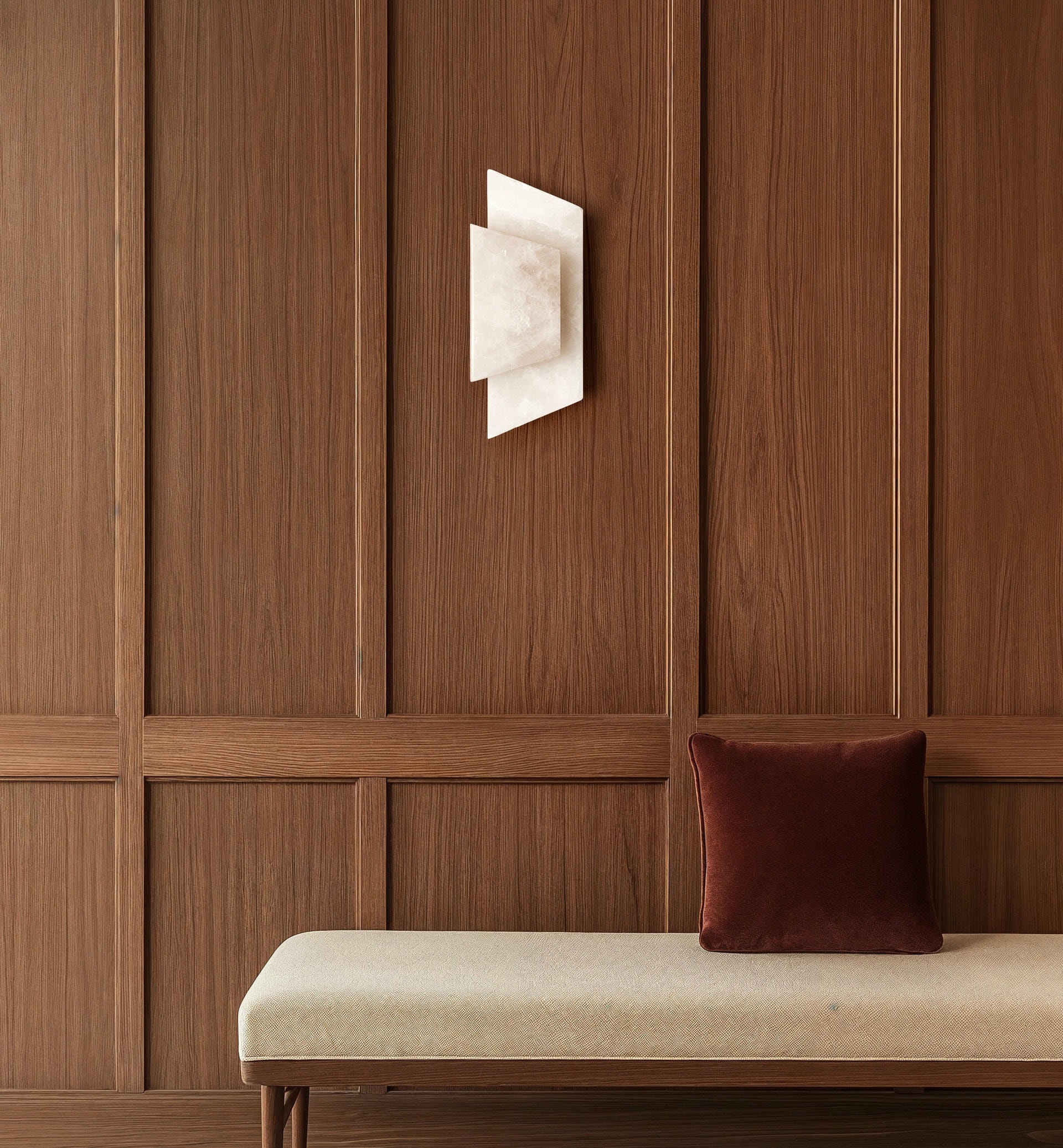 Envelope Shape Golden Stone and Brass Light Sculpture by Marie Jeunet 6