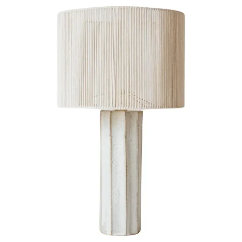 Halo Matte Cream White Ceramic Table Lamp by Gres Editions 1
